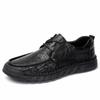 Zapatos de cuero huecos para hombre hechos a mano con cordones zapatos casuales planos zapatos para caminar