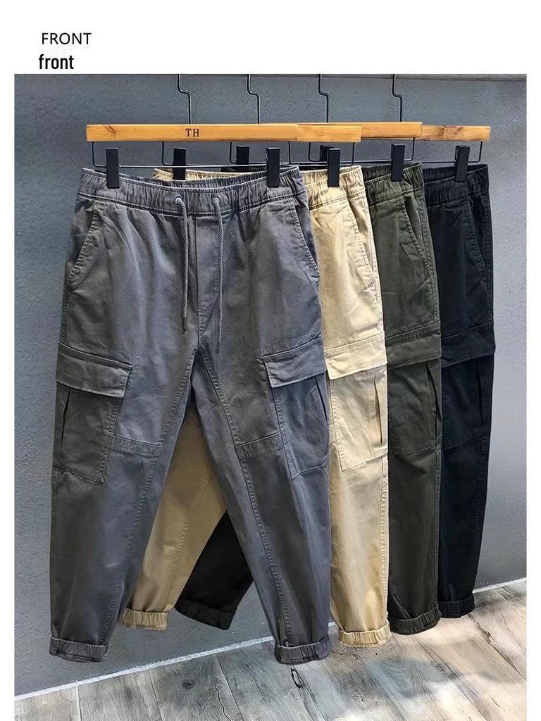 Men's Durable Construction Overalls: Loose-Fit, Large-Size, Spring/Autumn Work Pants for Labor Protection.