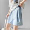 Ice silk quick-drying shorts women's summer new high-waisted loose-fitting outer wear casual wide-leg pants sports