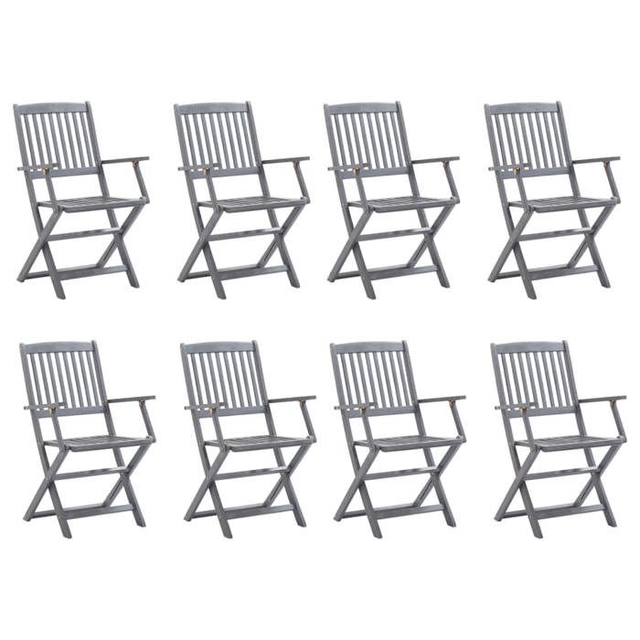 Maison Exclusive - Chaises pliantes 8 pièces avec coussins en bois d'acacia massif