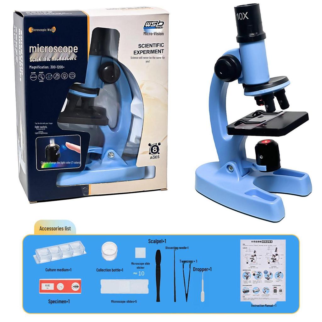 Children's Optical Microscope Set – 1200x HD for Science Experiments & Educational Use