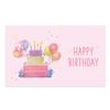 30pcs Pink Children's Birthday Card Gift Label Card Happy Birthday Invitation Card Greeting Card Thanks Card Customization
