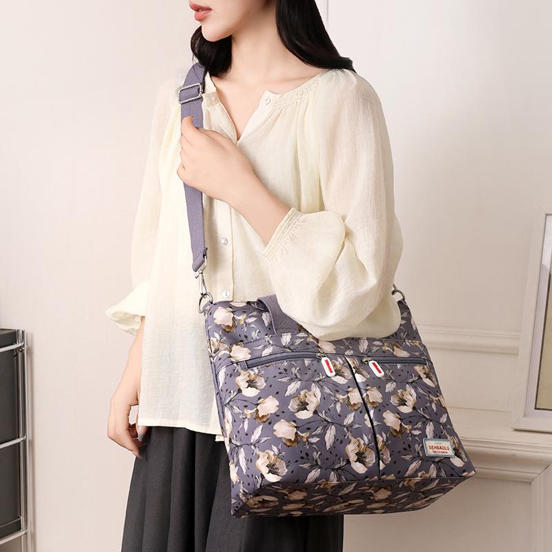 Women's Floral Pattern Handbag Vintage Shoulder Bag Large Capacity Crossbody Bag
