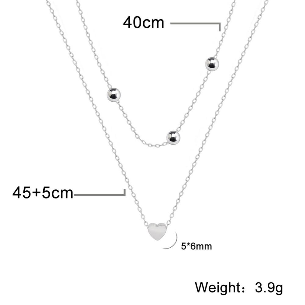 Xiaomi Skyrim Tiny Heart Choker Necklaces Stainless Steel Double Layered Beads Chain Necklace Women Aesthetic Jewelry Mother Day Gift