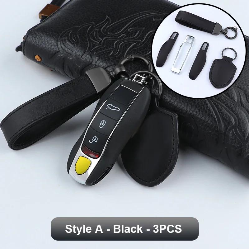 Leather Fob Remote Keys Case Key Cover Key Shell Replace For Porsche Boxster Cayman 911 Panamera Cayenne Macan