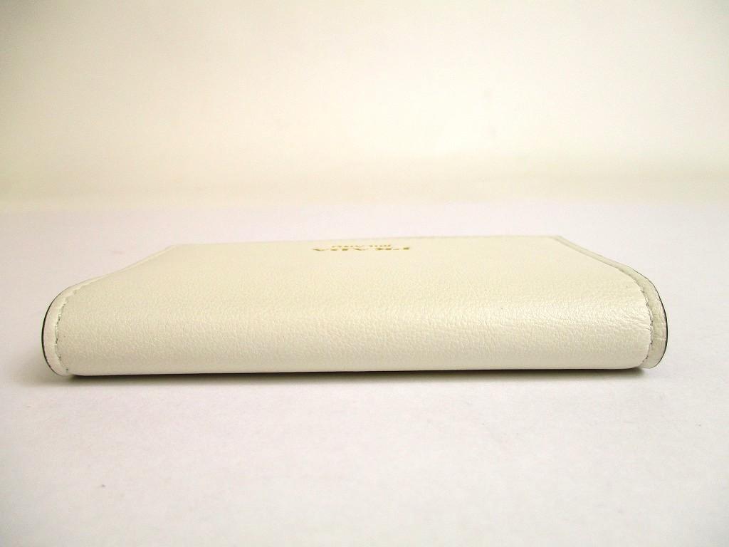 Authentic PRADA White Soft Leather Card Case Card Holder #a801  Refurbished