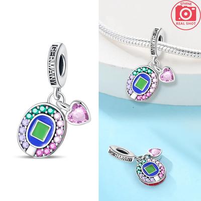 Charms Plataoriginales Colored Heart Beads For Charms Copper Bracelet Beads Jewellery Making Women'S Gift