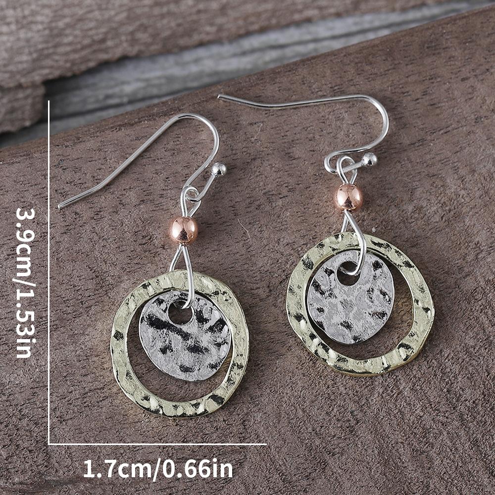 Retro Einfache Creolen Zweifarbige Ohrringe Einfacher Schmuck Ohrringe