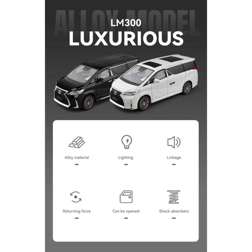 1/18 Lexus LM300 Electric Door MPV Alloy Metal Diecast Model Car Home Trendy Toys Ornaments Classic Decorations Birthday Gifts