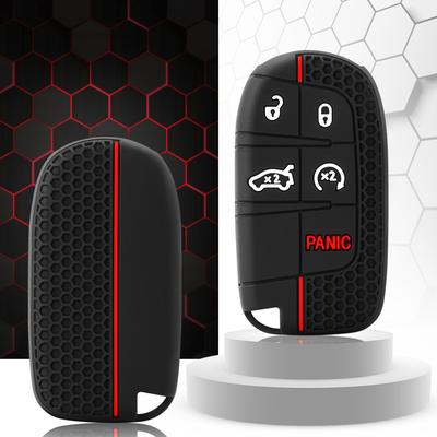 Étui de protection en silicone pour clé de voiture, pour Jeep Grand Cherokee Compass Dodge Charger Chrysler 200 300 300C, porte-clés, pièces automobiles