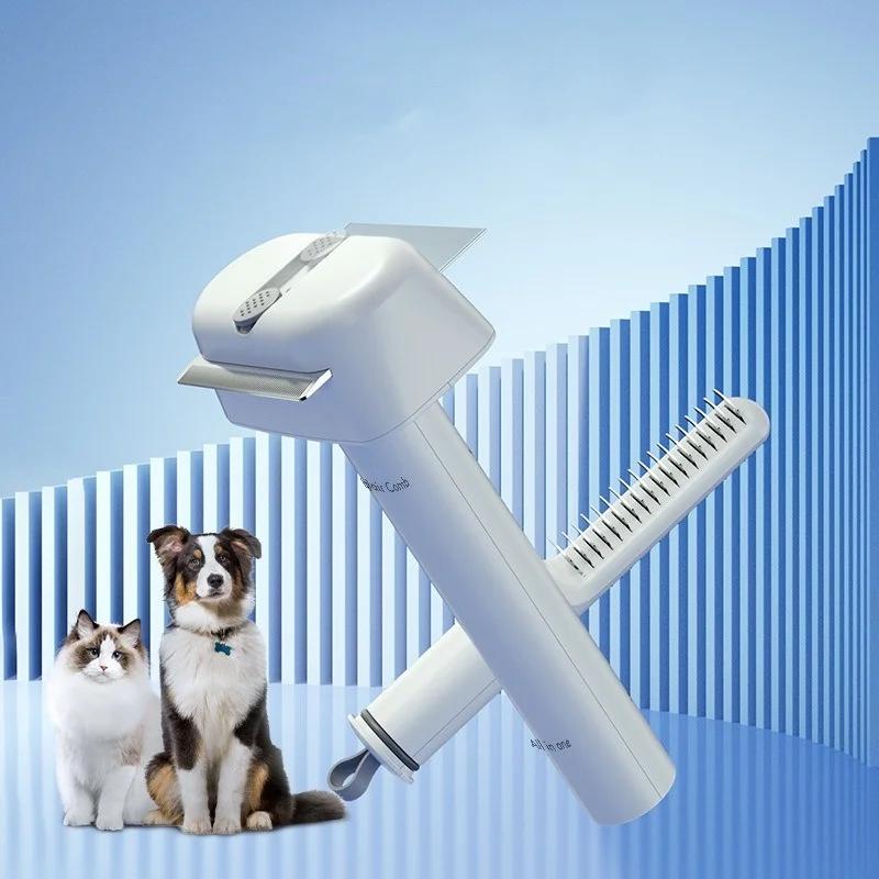 3 In 1 Pet Comb Cat Dog Brush Undercoat Rake Shedding Tool For Puppy Grooming Gentle Hair Removal белый
