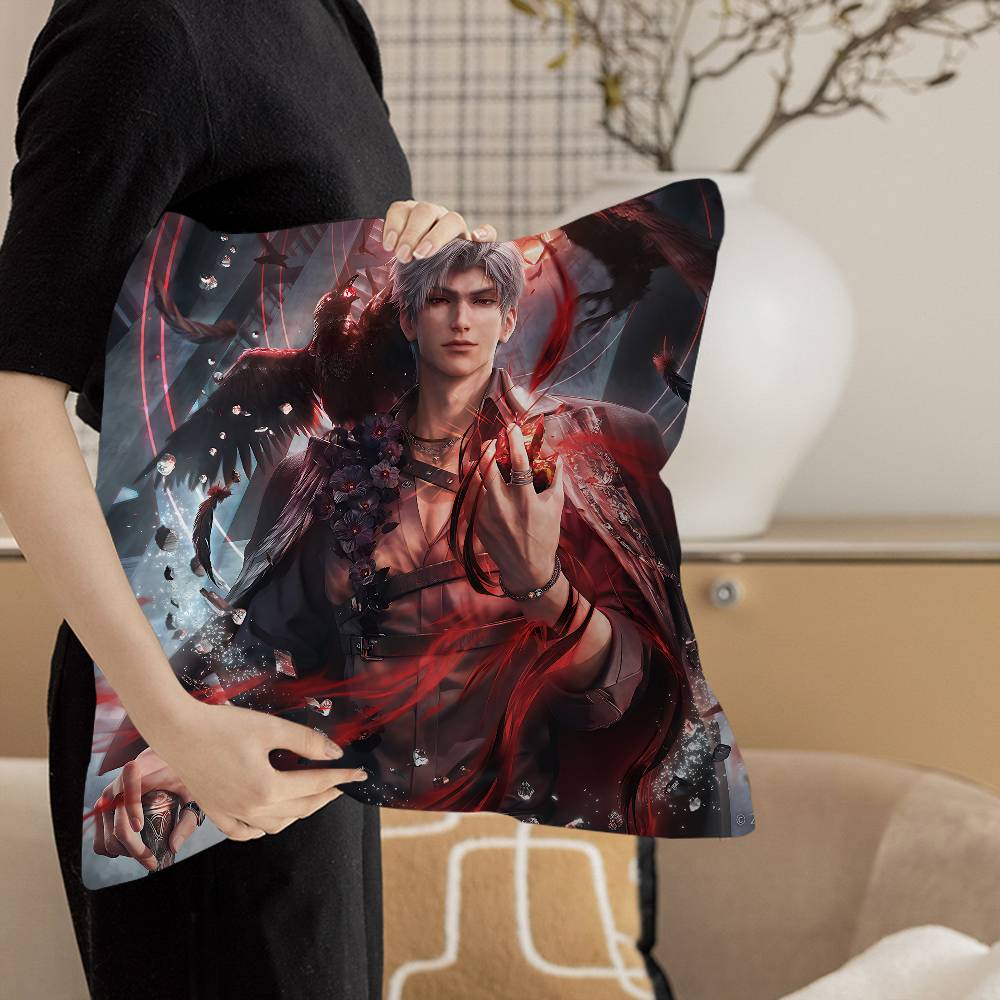Love And Deep Space Game Office Cushion Pillowcase Car Cushion Cover45X45Cm Lumbar Pillowcase Sofa Pillowcover Peach skin 18*18(CM)-1Pcs