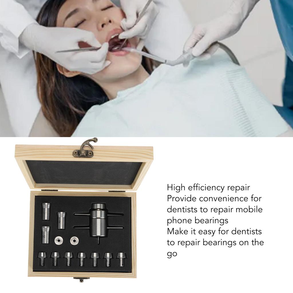 Dental Handpiece Bearing Repair Tools Stainless Steel High Speed Handpiece Bearing Removal Tool with Storage Box