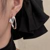 Korean Light Luxury Silver Double-Layer Round Intersecting Versatile Earrings