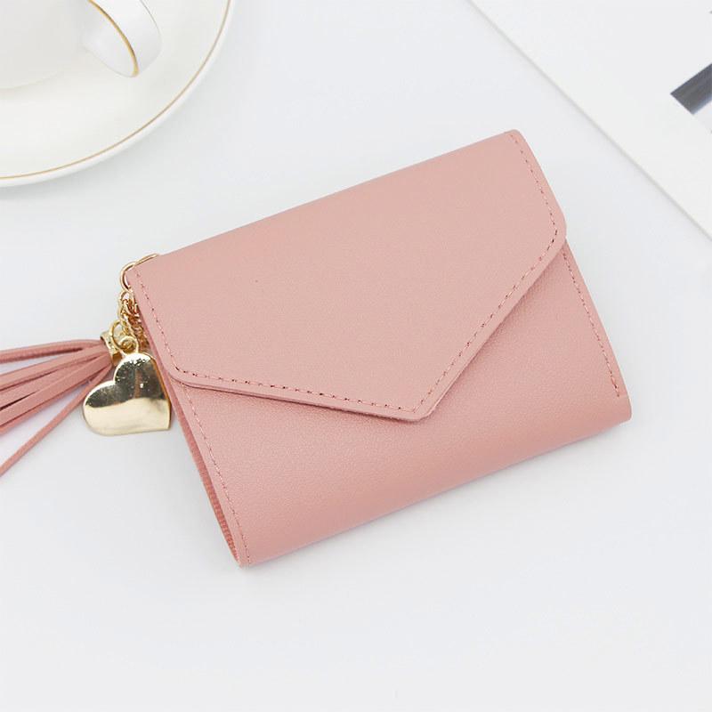 Trendy Women's Short Tassel Clutch with Card Holder & Coin Purse