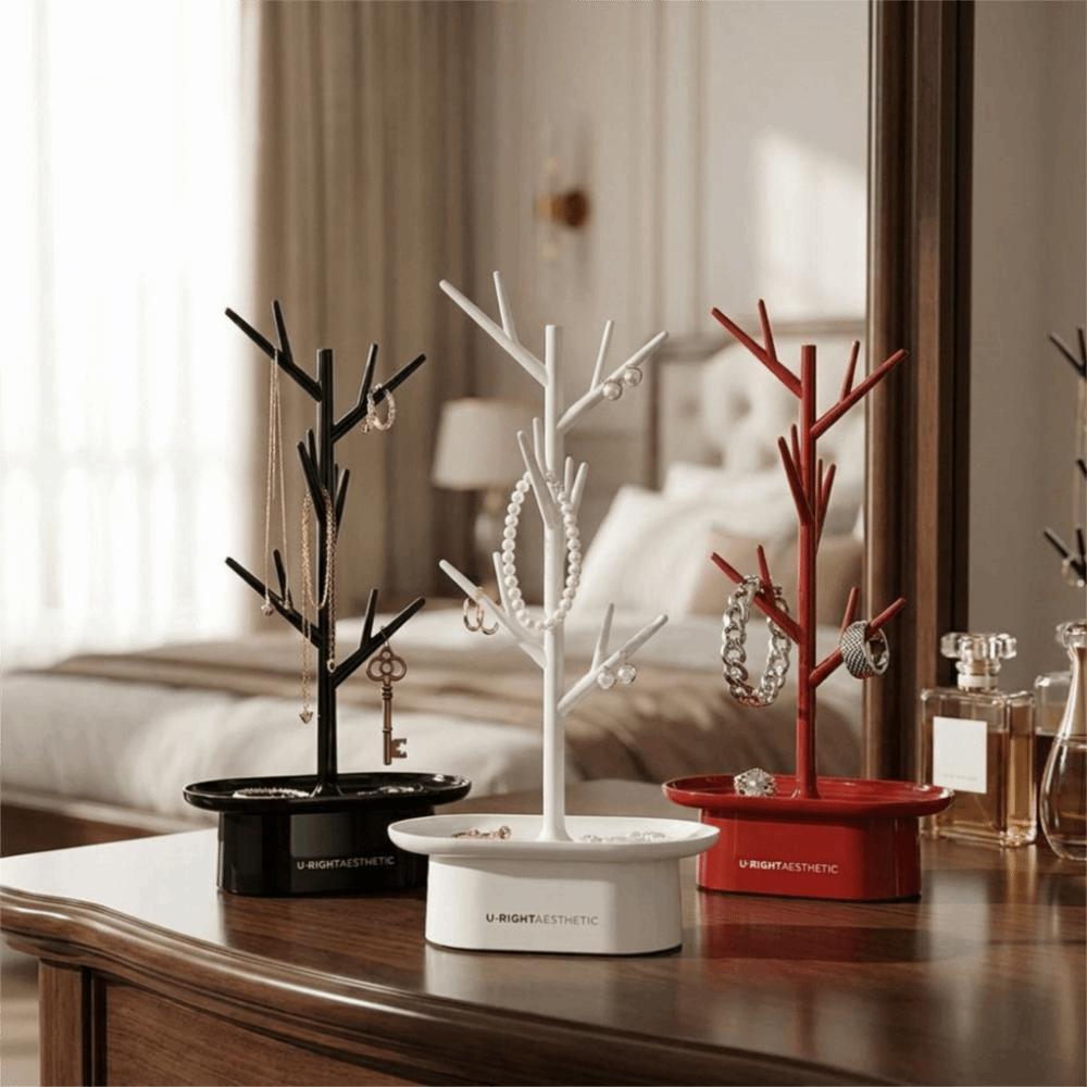 Space Saving Tree Shape Jewelry Rack Decorative Ring Earring Holder Jewelry Display Stand Tabletop