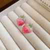 Silver Needle Pink Cubic Zirconia Flower Stud Earrings – Elegant & Delicate Accessories for Women.