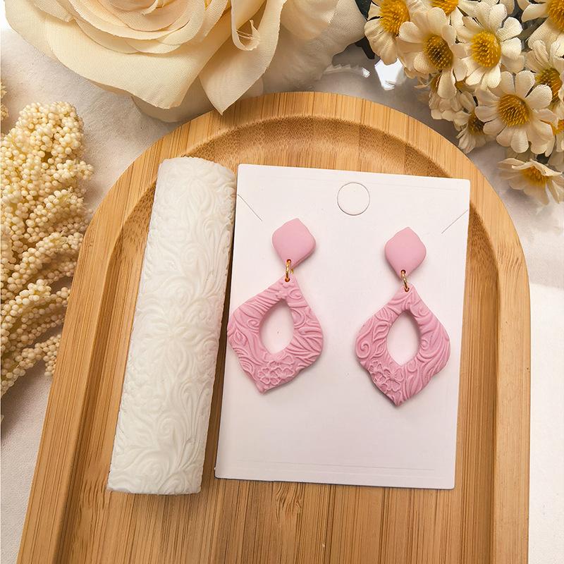DIY Polymer Clay Texture Roller, Roller for Polymer Clay Earrings Jewelry, Embossing Pottery Texture Rollers for Jewelry Making