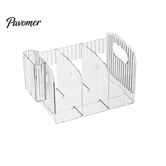 Decorative Bookshelf Decor for Home Clear Magazine Holder, 3/4-Compartment Desk Organizer, Vertical Bookend File Stationery Organizer Sorter