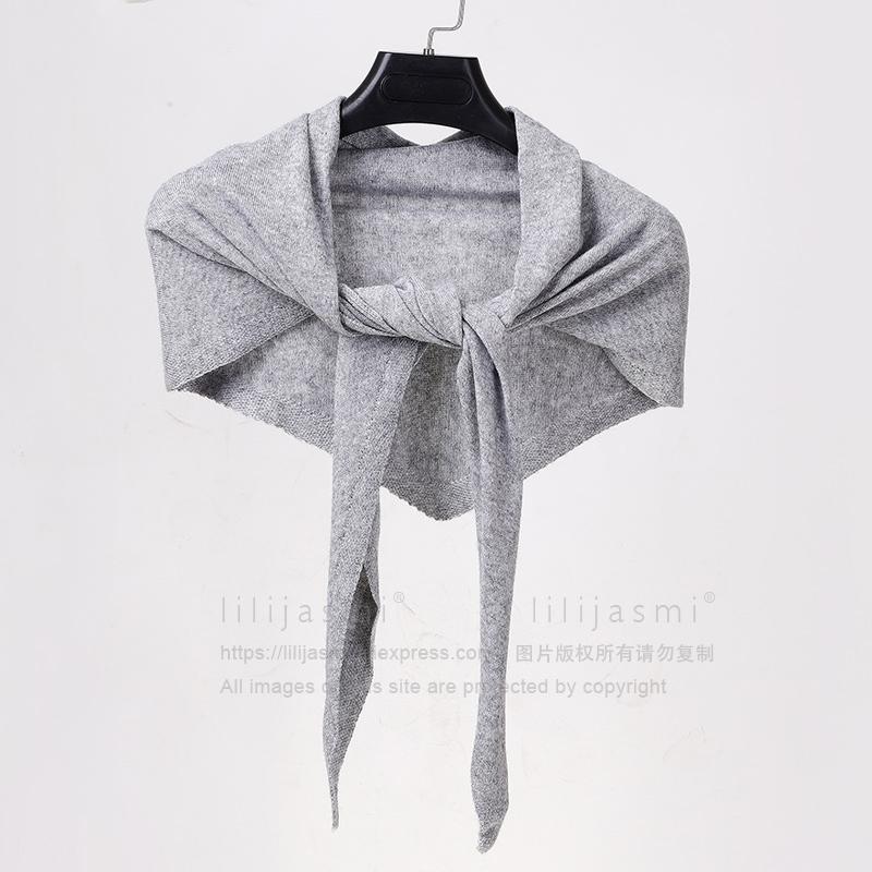 Women 160x40cm Triangle Scarf Shawl Wool Neck Warmer Solid Color Multipurpose Cowl Pashmina Female Soft Spring Knit Accessories
