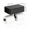 Rustproof Stainless Steel Toilet Paper Holder Black Overall Height 15.5cm Toilet Roll Holder Tissue Holder for Toilet