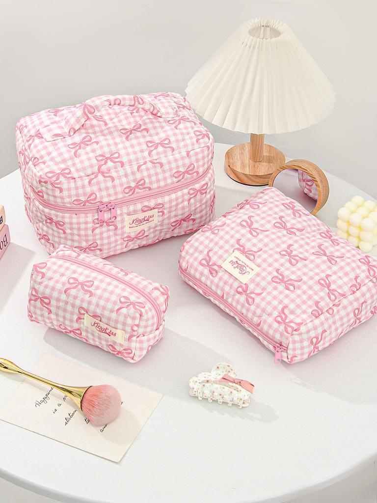 Simple Fresh Makeup Bag Large Capacity Multifunctional Cosmetic Storage Bag Portable Travel Toiletry Pouch for Cosmetics Brushes Toiletries Daily Use