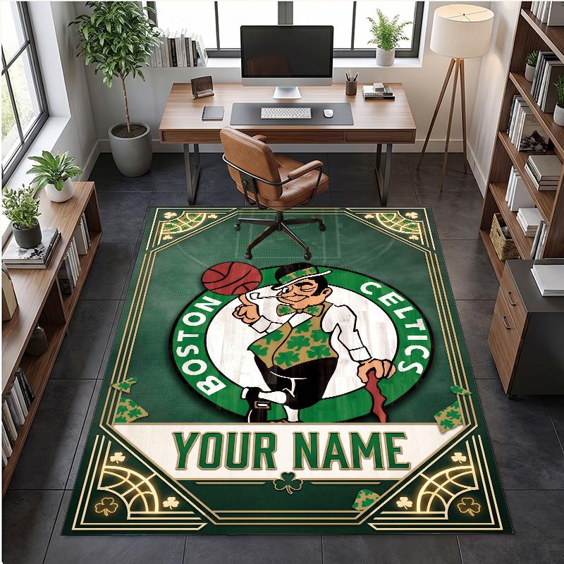 Crystal Velvet Rug Celtic FC Print Custom Name Text Floor Mat Home Decor
