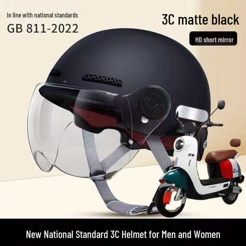 

3C Certified Summer Motorcycle Half-Helmet for Men & Women, with Sun Protection, Universal All-Season Riding Hat One Size