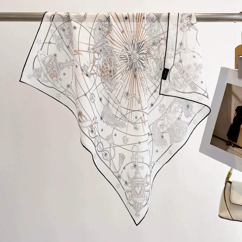 New 100% Natural Silk Scarf Square Female Fashion Beach Pashmina Bufanda Women Shawl Wraps Bandana Scarves Foulard écharpe 65cm