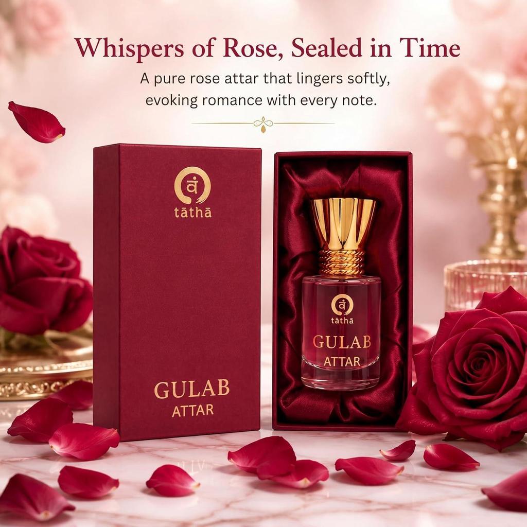 Tatha Rose Attar Original | 100% Gulab Itra | Alcohol-Free