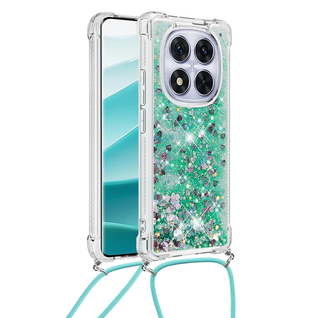 For Xiaomi Poco X7 5G/Xiaomi Redmi Note 14 Pro 5G TPU Case Quicksand Design Phone Cover with Lanyard