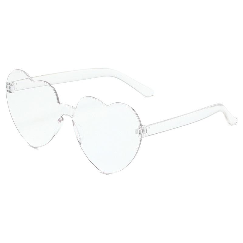 Transparent Heart-Shaped Jelly Sunglasses for Men & Women - European & American One-Piece Design