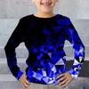 Children's Lightning Geometry 3D Digital Printed Boys' Fun and Fashionable Round Neck Long Sleeve T-shirt