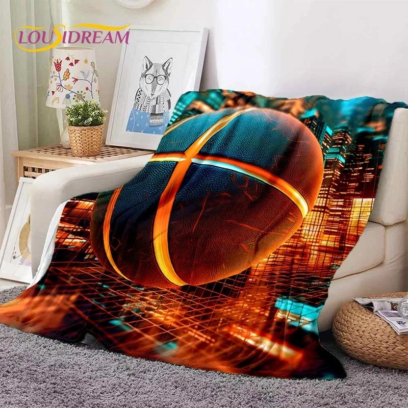 Lastest Basketball Court Frame Soft Blankets,Keep Warm Throw Blanket Comfortable Blanket for Picnic Beds Sofa Home Bedroom gift