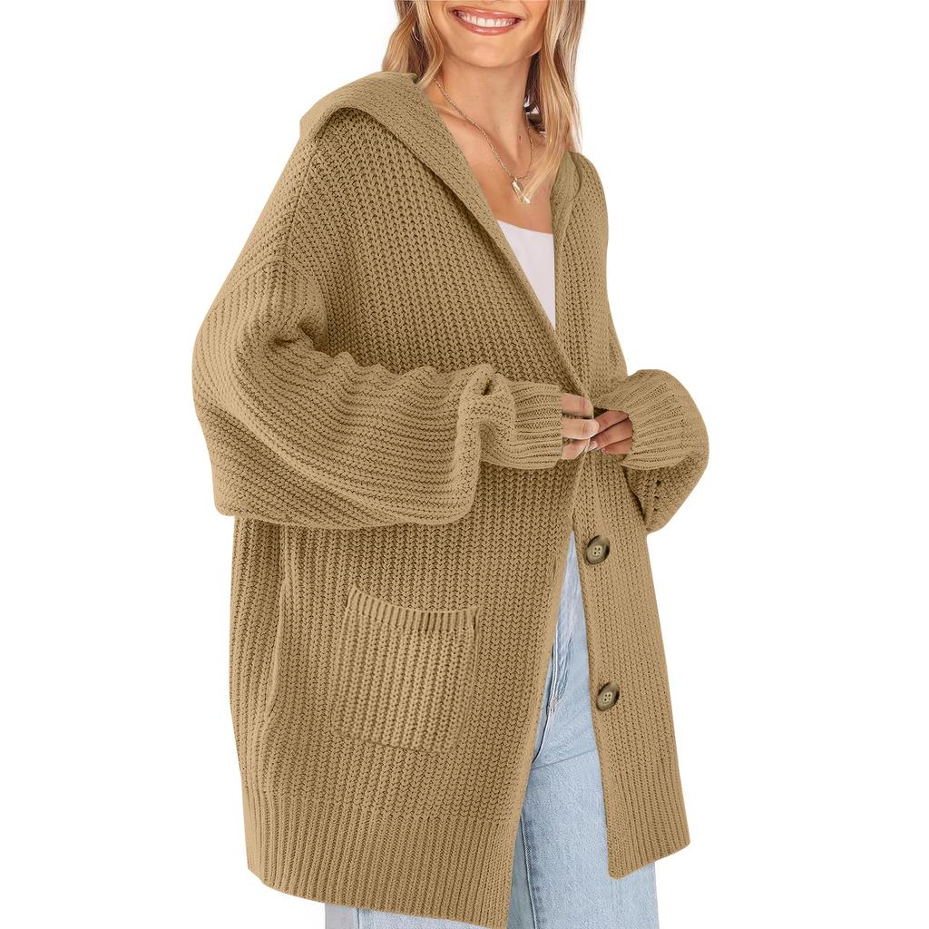Women's Cardigan Sweater Button-Down Long Sleeve Oversized Knit Cardigans