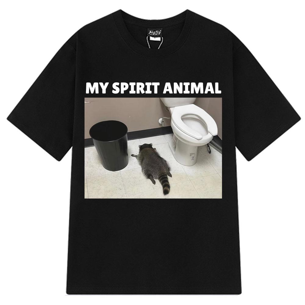 Drunk Raccoon Funny Meme T Shirt Men Women Harajuku Loose T-shirt Short-sleeved Oversized Hip-hop 100% Cotton T-shirt Streetwear 3XL