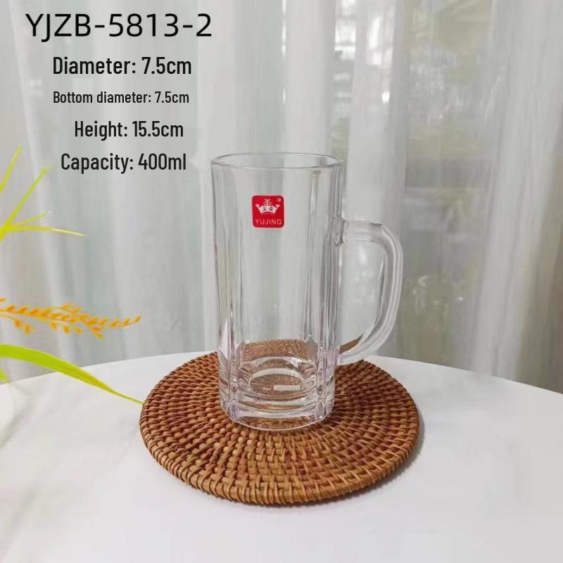 Large Capacity Waist-Slimming Crystal Beer Mug - Thickened Wheat Craft Glass for Household Use