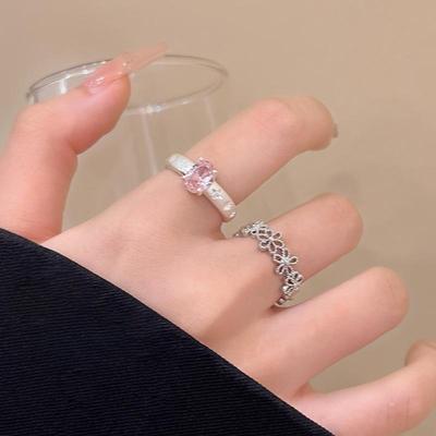 Neuer verstellbarer Zirkoniaring im chinesischen mittelalterlichen Stil - offener Zeigefingerring für Damen