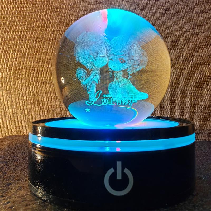 Solar System 3d kristallkula Kristallklot Laser snidad kristallkula med kulstativ Dekorativa planetsfärer Galaxy Födelsedagspresentprydnader