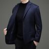 90% Wool 10% Cashmere High-end Business Casual Men's Wool Suit Autumn and Winter Blue Plaid Coat