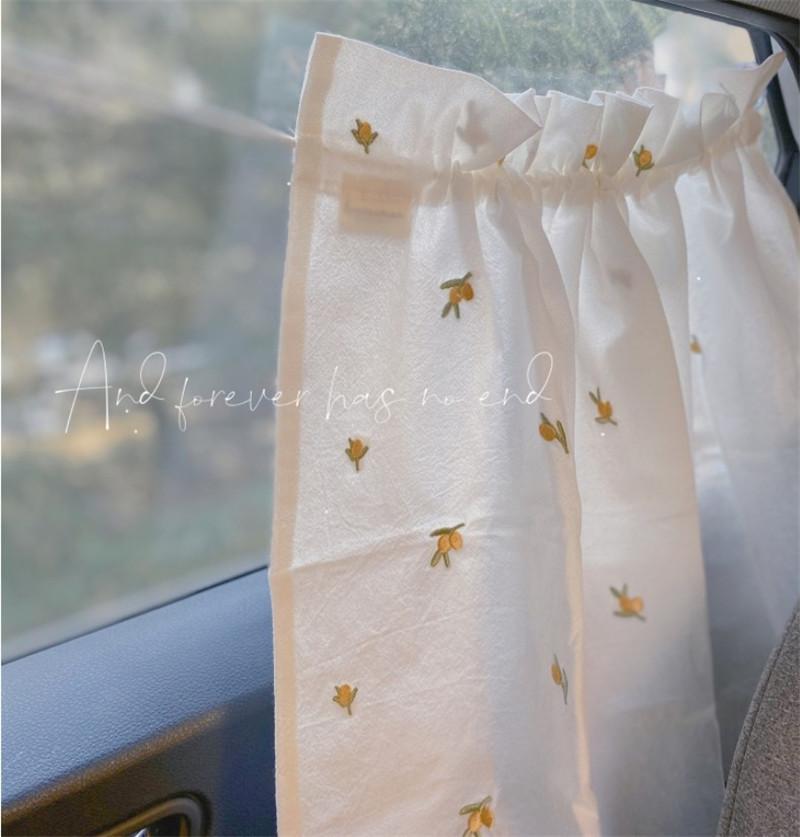 Niedlicher Baby Auto Vorhang Baumwolle Sonnenschutz Stoff Stickerei Sonnenschutz Kinder Sonnenschutz Fenster Vorhang UV-Schutz für Kinder