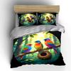 Colorful Bird Decor Set Soft Comfortable Duvet Cover Bedding Set Included 1*Duvet Cover & 2*Pillowcases, Gift
