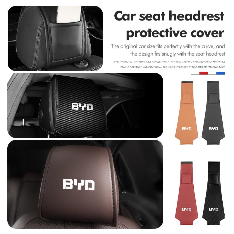 Car Seat Headrest Cover Support Neck Pillow Case Accessories For BYD For Tang F3 E6 Atto Yuan Plus Song Max F0 G3 I3