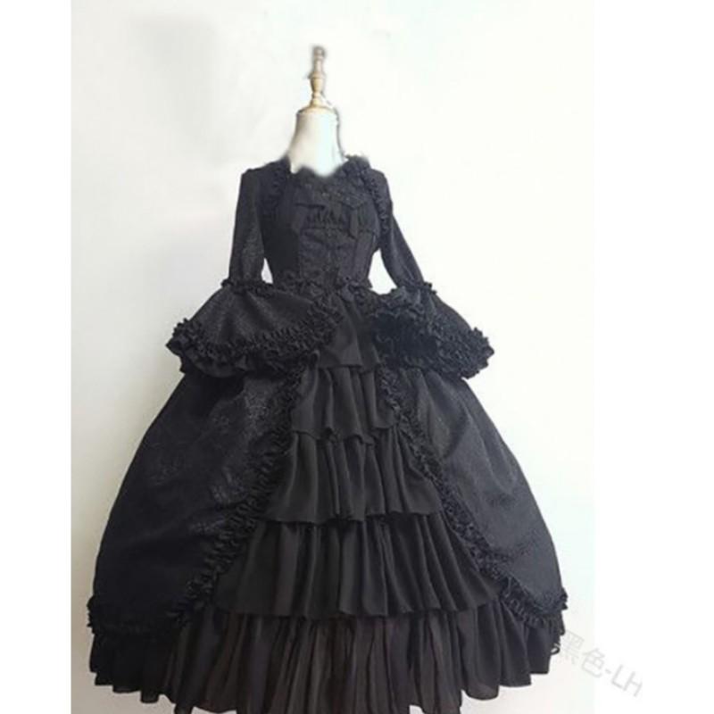 Women's Medieval Vintage Gothic Court Dress Square Neckline, Cinched Waist for Slimming Effect Patchwork Bow Design