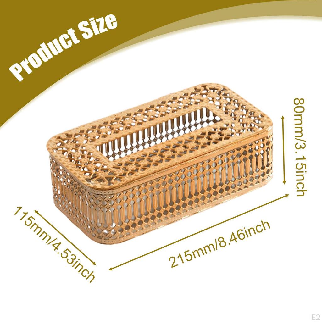 Tissue Box Cover Container Iron Art Rectangle Facial Paper Napkin Holder for Bar Home