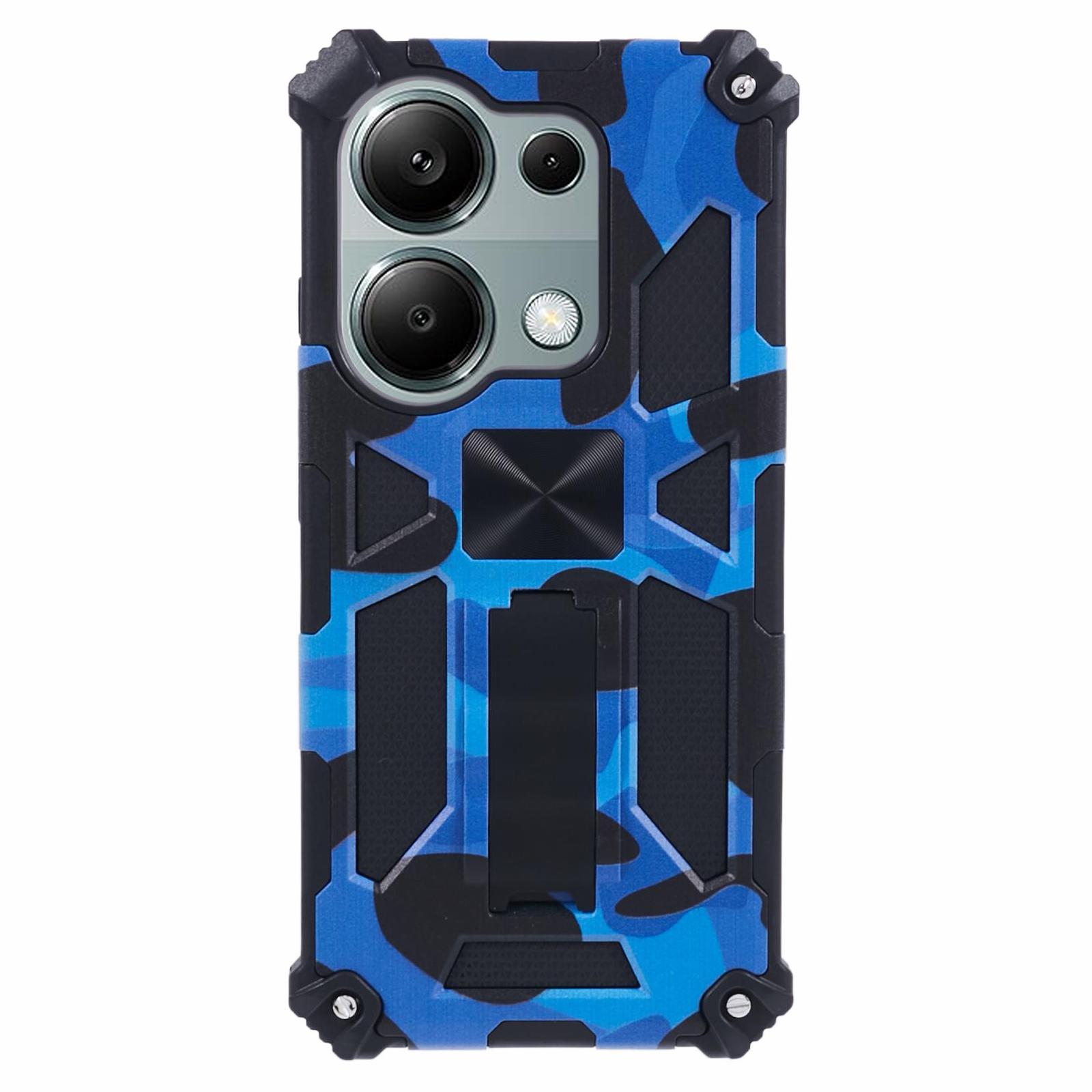 

Для Xiaomi Redmi Note 13 Pro 4G/Poco M6 Pro 4G чехол камуфляжный защитный чехол для мобильного телефона с подставкой для телефона Blue