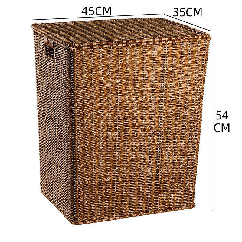 Очень большая плетеная корзина для хранения из искусственного ротанга с крышкой для одежды Flip Lid 7390₽