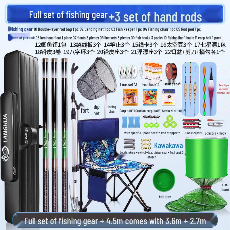 Complete Carbon Fiber Fishing Rod Set for Beginners
