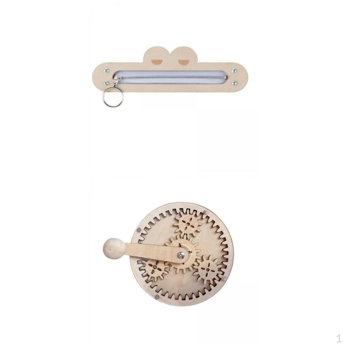 

2pcs Child Sensory Busy Boards Accessories Hand Crank Gear and Zipper Educational Toys