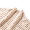 TUHUANG Women's Thickened Ribbed High-Neck Wool Blend Sweater with Split Hem